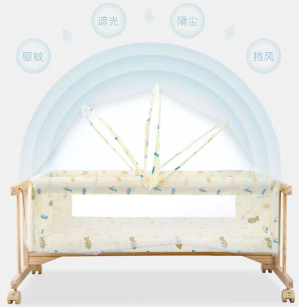 Baby Crib Solid Wood Crib Multifunctional Cradle Bed Wood Crib For Baby With Mosquito Mattress Net