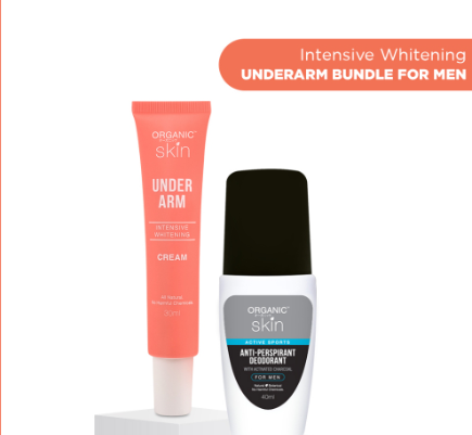Organic Skin Japan Intensive Whitening Anti-Perspirant Deodorant and Underarm Cream Bundle for Men