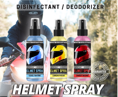 HELMET Spray disinfectant refresher refreshner deodorizer antibacterial by Luxe Essential