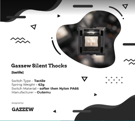 Gazzew Boba BLACK U4 62g Silent Tactile Switch Mechanical Keyboard Switches