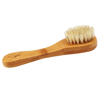 Dry Skin Cleansing Exfoliating Face Brush Scrubber Bamboo Handle + Bristle