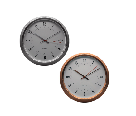 Deluxe Drake SIlent Metal Wall Clock 14 Inches Easy Read Analog Home, Office, Bedroom