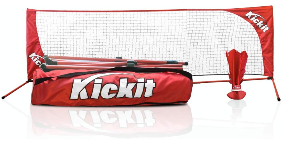 Sport-Pack | A Game Where Soccer Meets Badminton | Portable Easy Set-Up Net & KickIt Shuttlecock | Play Outdoors, Indoors or Backyard, Beach or Tailgate