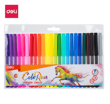 Deli EC10023 Felt Coloring Pen 24 Colors 1SET 7533C10023