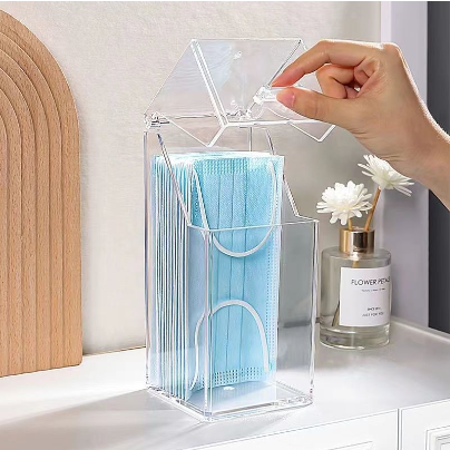 Transparent Clear Disposable Mask Storage Holder Organizer Box Creative Household Display Flip Cover