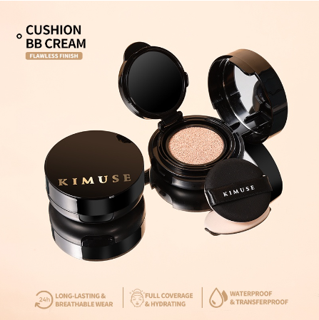 KIMUSE Air Cushion BB Cream Long-lasting Waterproof Flawless Matte Finish Foundation Cosmetics Black Gold Galaxy Collection
