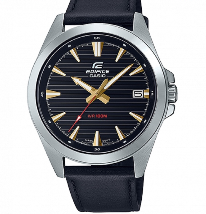 Casio Edifice EFV-140L-1A Chronograph Leather Strap Watch For Men