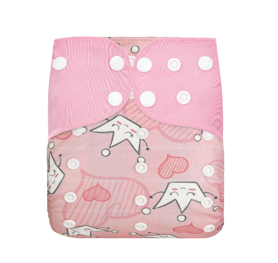 Reusable Waterproof Diaper With Single Size Print D18
