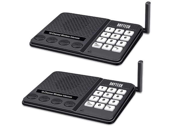 Daytech Intercoms Wireless for Home 1500 Feet Range 10 Channel , Wireless Intercom System