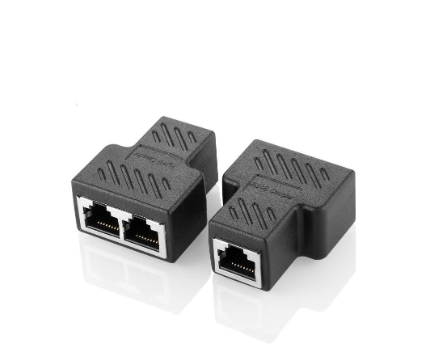 1 To 2 Way RJ45 Coupler (Connects One Device at a Time) LAN Ethernet Cable Female Splitter