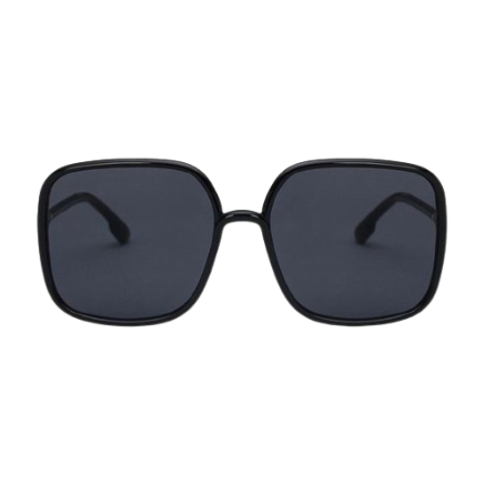 Lovito Casual Plain Metal Sunglasses for Women LFA08042 (Black)