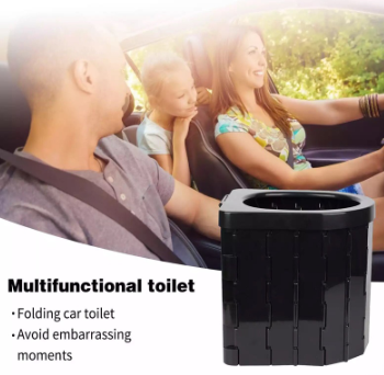 Folding Toilet with Cover Portable Car Toilet Mobile Car Tourist Toilet Camp Toilet Outdoor Travel