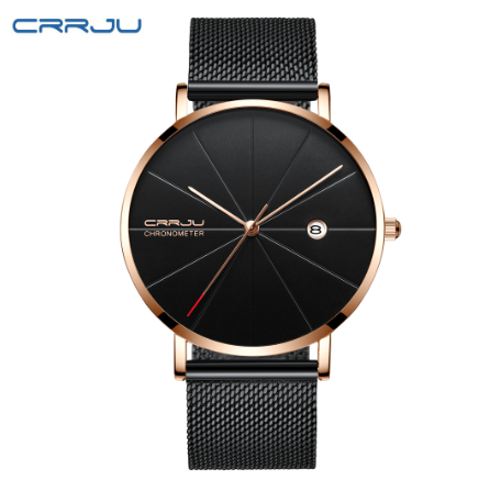 CRRJU Original Brand Men's Watch Ultra-thin Simple Casual Quartz Stainless Steel Waterproof 2216X M7