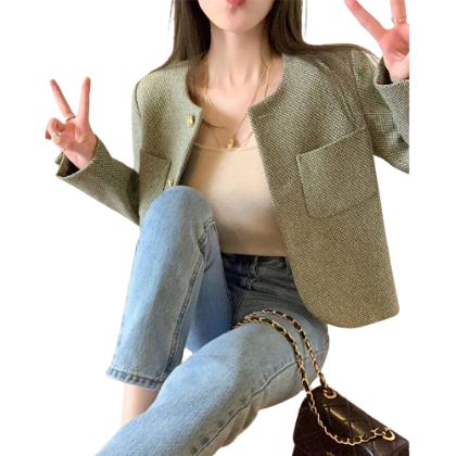 Lovito Women Casual Plain Button Jacket LNA43343