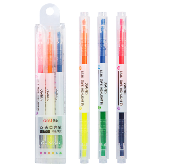 Deli S736 2-Color Highlighter 1-4mm 3pcs/set [79S736]