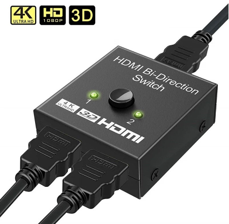 HDMI Switch 2 Ports Bi-directional 1x2 / 2x1 HDMI Switcher Splitter Supports Ultra HD 4K 1080P 3D HD