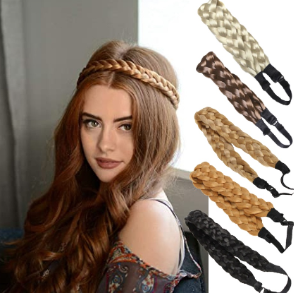 Hand Woven Five Strand Wig Braid Headbands Bohemian Fried Dough Twist Braid Hair Bands Girls Fashion Versatile Hair Accessories