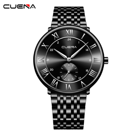 CUENA Men's Watch Original Brand Simple Fashion Sports Stainless Steel Waterproof 6005 04