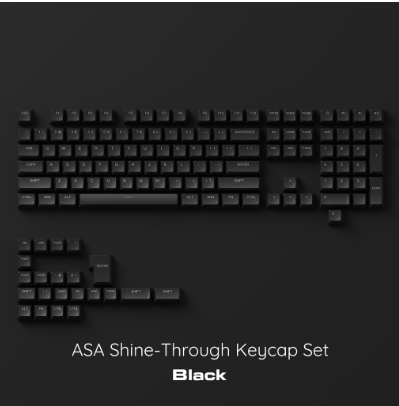 Akko ASA Shine-through Keycap Set with 131-key, PBT Double-shot Keycaps Backlit Keyset for 61 68 84 96 108 MX Mechanical Keyboard, Compatible with Gateron KTT Outemu Switches