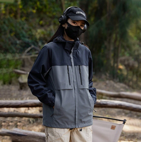 Women's Outdoor Jacket, Breathable And Wear-Resistant Jacket, Windproof And Rainproof Color-Matching Jacket (Single Jacket)