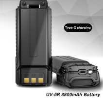 Baofeng UV-5R Walkie Talkie Extended Version Battery Type-C Charger 3800mAh Battery