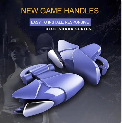 Blue Shark Mobile Phone Press-Type Auxiliary Fire Key Button Gamepad Joystick Controller L+R Metal Trigger For PUBG Gamepads New