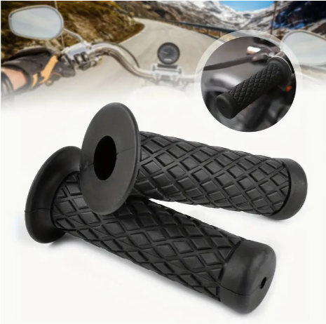 Universal Black Motorcycle Motorbike Rubber Handlebar Handle Bar Grips 22mm 7/8"