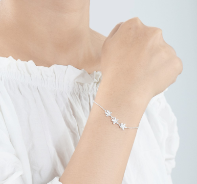 92.5 Original Italy Silver Flower Design For Women Ladies