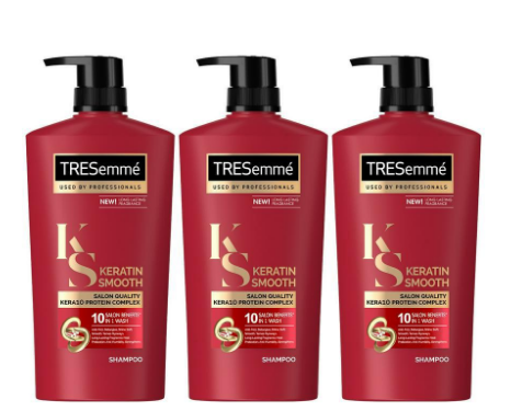 Tresemmé Keratin Smooth Anti-Frizz Shampoo for Dry and Frizzy Hair 620ml (Bundle of 3)