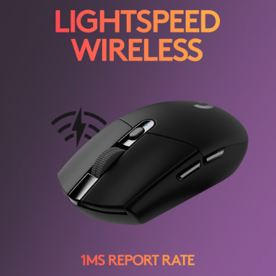 Logitech G304 Lightspeed Wireless Gaming Mouse, Hero Sensor, 12000 Dpi, Lightweight, PC/Mac - Black