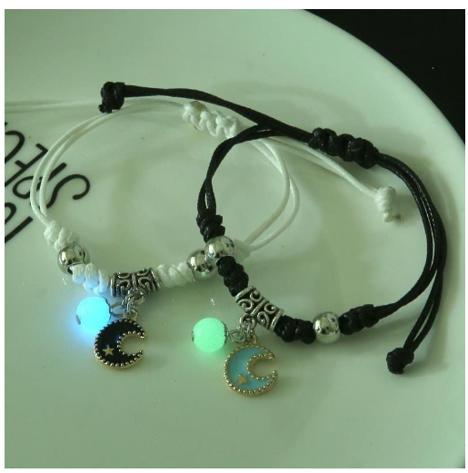2Pcs Glow in the Dark Luminous Bracelet For Women Adjustable Fashion Women Men Couple Bracelet Best Friends Bracelets B40