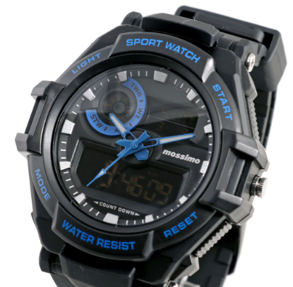 Black Silicone Strap Analog-Digital Watch