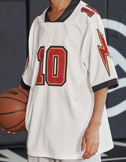 Men's Color-Block Digital Printed Drop Shoulder Sport T-Shirt Workout Tops