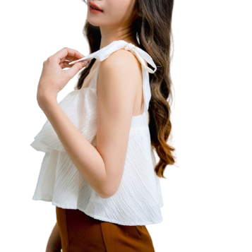 Lovito Women Casual Plain Draped Tank Top L70AD111 (White)