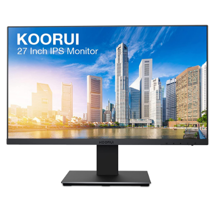 KOORUI 27N1 27" FHD Computer Monitors Full HD(1920 x 1080p) IPS Display 75Hz, HDMI, VGA, Black