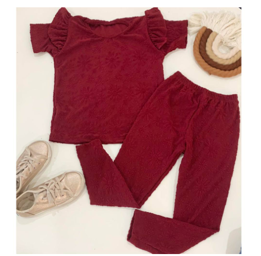 Gwen Kids Ruffle Sleeve Tee and Leggings Terno for Girls D13