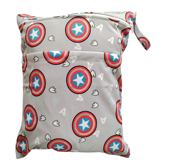 30x37cm Cloth Diaper Wet Dry Bags Double Zipper Mixed Color Printed Portable Waterproof Dag Storage Bag Swimwear Bag C38