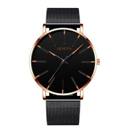 Explosive mesh belt classic dented color scale color pointer watch business men's watch simple alloy belt quartz watch M16