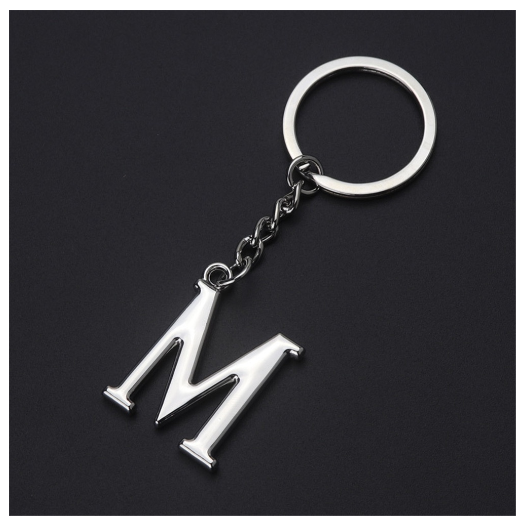 New A-Z 26 Letter Key Chains Stainless Steel Keychain Charm Fashion Accessories Key Ornaments M