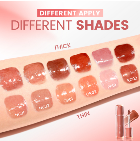 FOCALLURE Pro Mirror Dewy Lip Tint Gloss Rich Non-Stick Cup Moisture Light Clear Non-Sticky