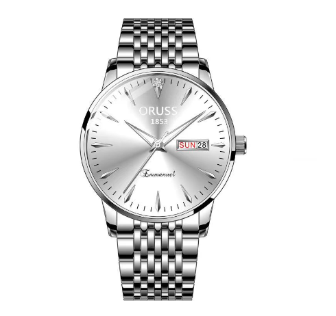 ORUSS Original Swiss Luxury Stainless Steel Waterproof Watch Men's Calendar Luminous Simple Trendy Korean Watch M9