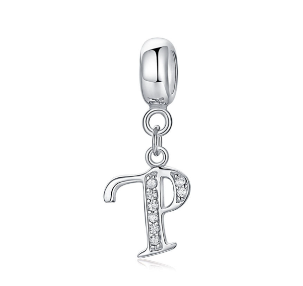 Pandora Letter Charm 925 Silver 26 Letters Diamond Charms Bracelet Pendant P