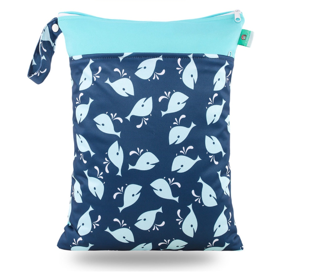 Reusable Waterproof Dry Double Pocket Cloth Handle Diaper Wet Bag 1