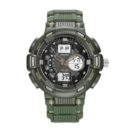 SMAEL 1366 Top Brand Luxury Men's Watch Fashion Sports Quartz Digital Dual Display Watches Multifunctional Waterproof Shockproof LED Clock m005
