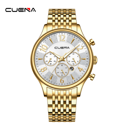 New CUENA Original Men's Watches Fashion Brand Casual Business Stainless Steel Waterproof Quartz Analog 6078 M5