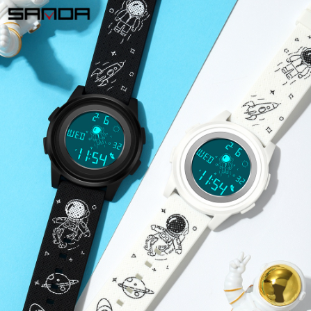 Sanda Neutral Romantic Cute Anime Cartoon Pattern Watch Leisure Sports Watch Multi-Functional
