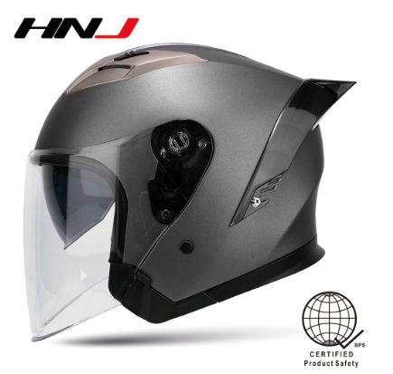 HNJ 916 Men's Motorcycle Half Face Helmet Dual Visor For Women