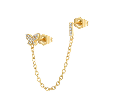 Minimalist Style Fashion Tassel Butterfly Letter Combination Earrings 26 English Letter Earrings Earrings Earrings I