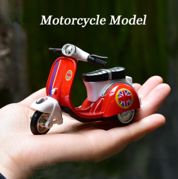 Vespa Motorcycle Model Simulation Retro Women Motorbike Toy Locomotive with Pull Back Function Wheel
