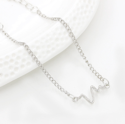 Korean Fashion Jewelry Simple Waves ECG Heart Rate Lightning Bracelet